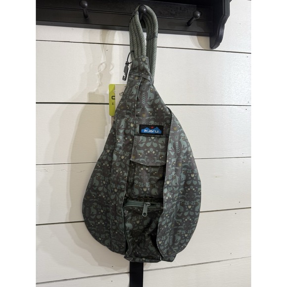 Kavu Handbags - Kavu Rope Sling Crossbody Bag Special Edition Forest Folklore Green Animals NWT